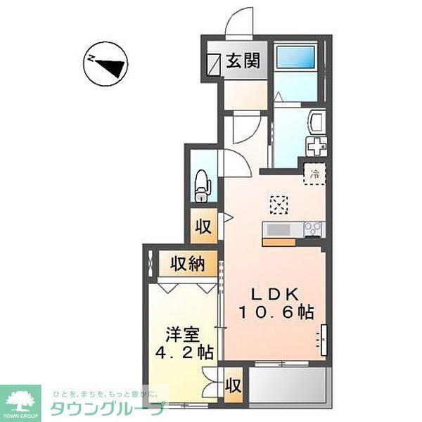 アジュール(1LDK/1階)の間取り写真