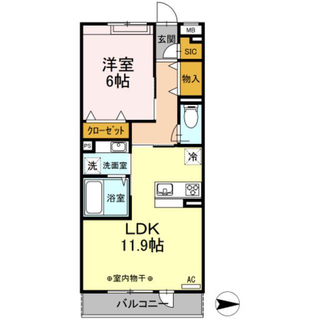 SPIRAL TOWN 1(1LDK/1階)の間取り写真