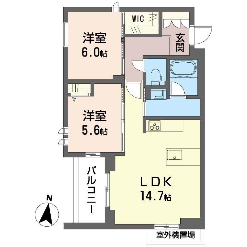 クレスティーク(2LDK/3階)の間取り写真