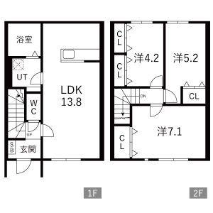 BLEU VERT(3LDK/1階)の間取り写真