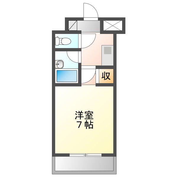 サンライズ津山(1K/3階)の間取り写真