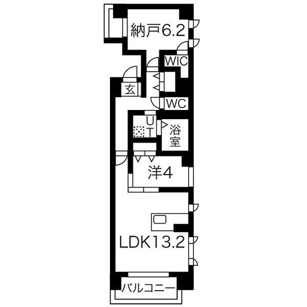 THE MUSE栗山(1SLDK/2階)の間取り写真