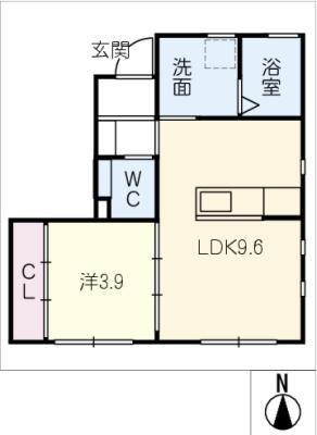 Kアネックス(1LDK/1階)の間取り写真