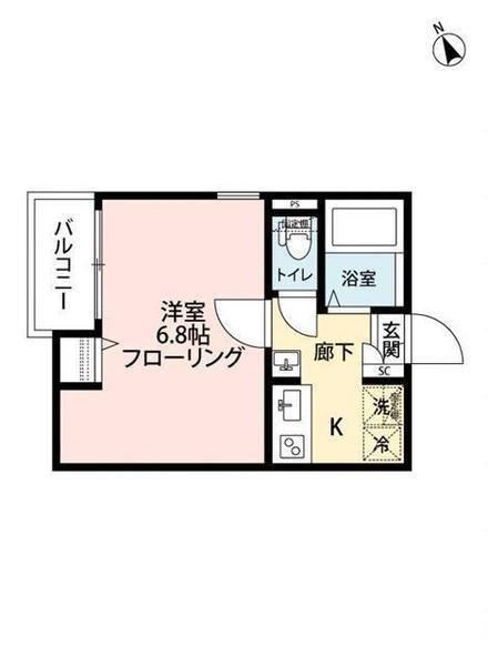 グランクオール鮫洲(1K/1階)の間取り写真