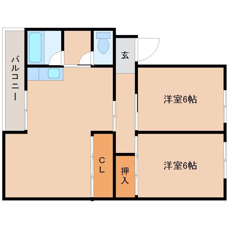 クローカスハイツ(2LDK/2階)の間取り写真