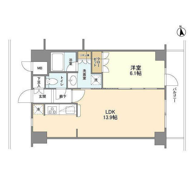 KENEDIX藤沢(1LDK/8階)の間取り写真