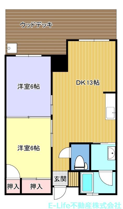 メゾンドソフィア帯山東(2LDK/1階)の間取り写真