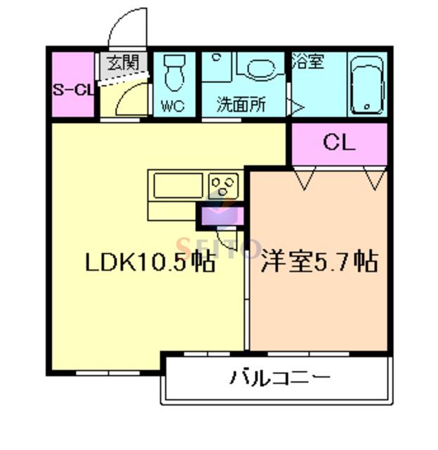 MAISON DE 雅(1LDK/1階)の間取り写真