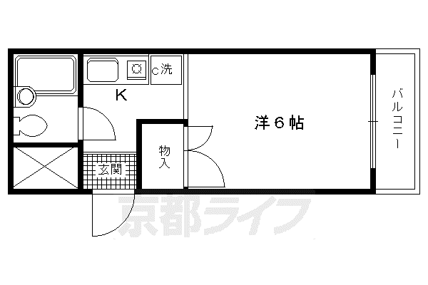 山本マンション(1K/2階)の間取り写真