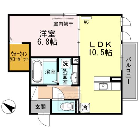 LUMIERE太田(1LDK/2階)の間取り写真