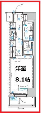 アゼストお花茶屋V(1K/3階)の間取り写真