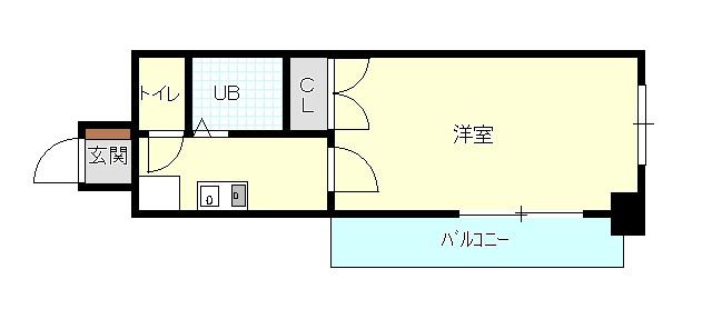 サンドエル東蟹屋(1K/6階)の間取り写真
