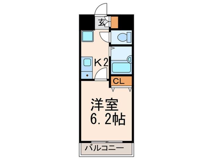 ドミール府中(1K/12階)の間取り写真