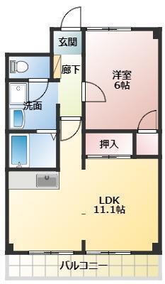 エクセルマツヤ(1LDK/1階)の間取り写真