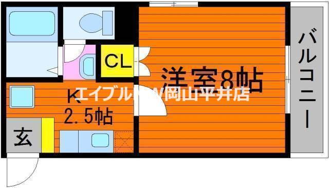 ワンダースメゾン青江(1K/2階)の間取り写真