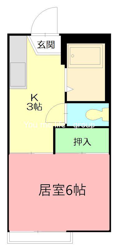 ラボンテ湘南(1K/2階)の間取り写真
