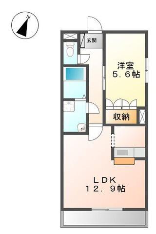 M COURT 1(1LDK/3階)の間取り写真