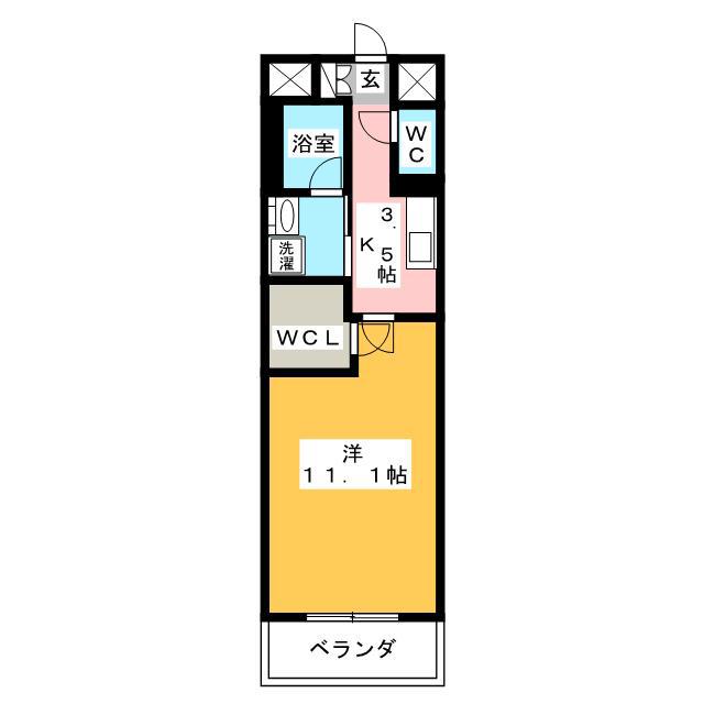 サングレーシア湘南(1K/1階)の間取り写真