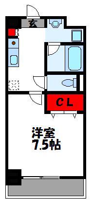 グランシャリオ日の里(1K/1階)の間取り写真