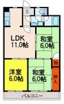 サンヴェール新地(3LDK/4階)の間取り写真