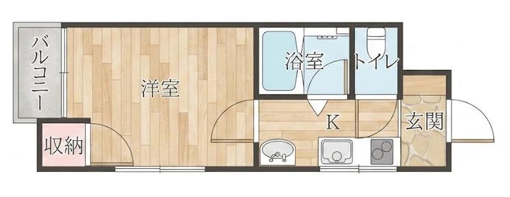 パークライフ住吉(1K/1階)の間取り写真