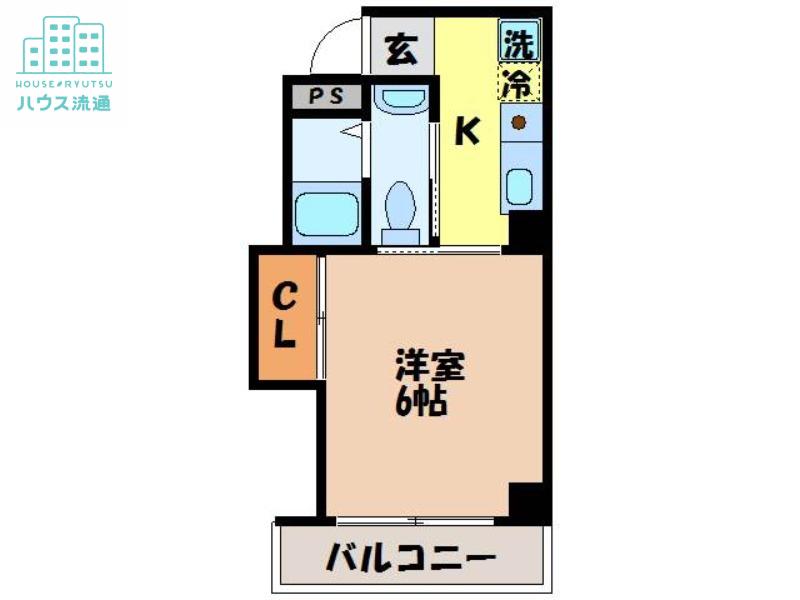 万才町SC(1K/5階)の間取り写真