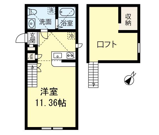 LEBENS GARDEN II(1K/1階)の間取り写真