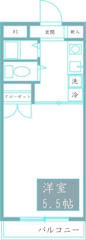 ハイタウン川崎(1K/3階)の間取り写真