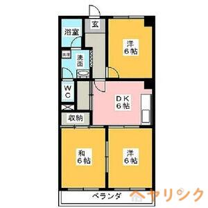 セントール原(3DK/2階)の間取り写真