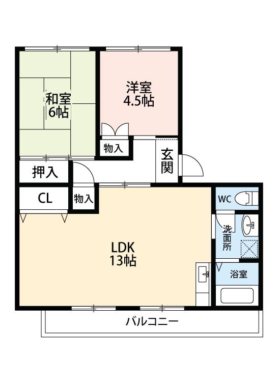 メゾン八十(2LDK/3階)の間取り写真