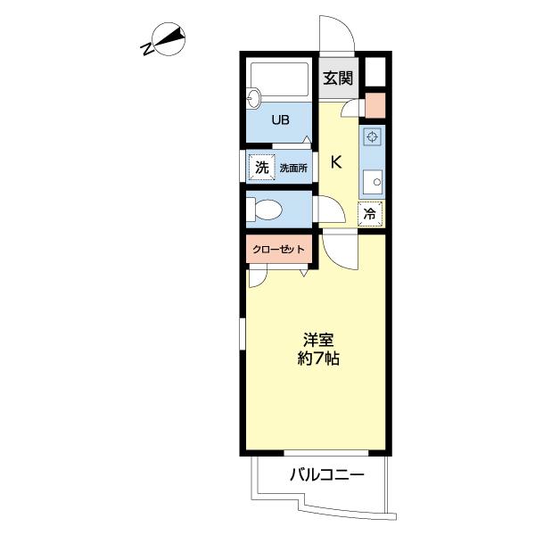 セレーノ県庁前(1K/1階)の間取り写真