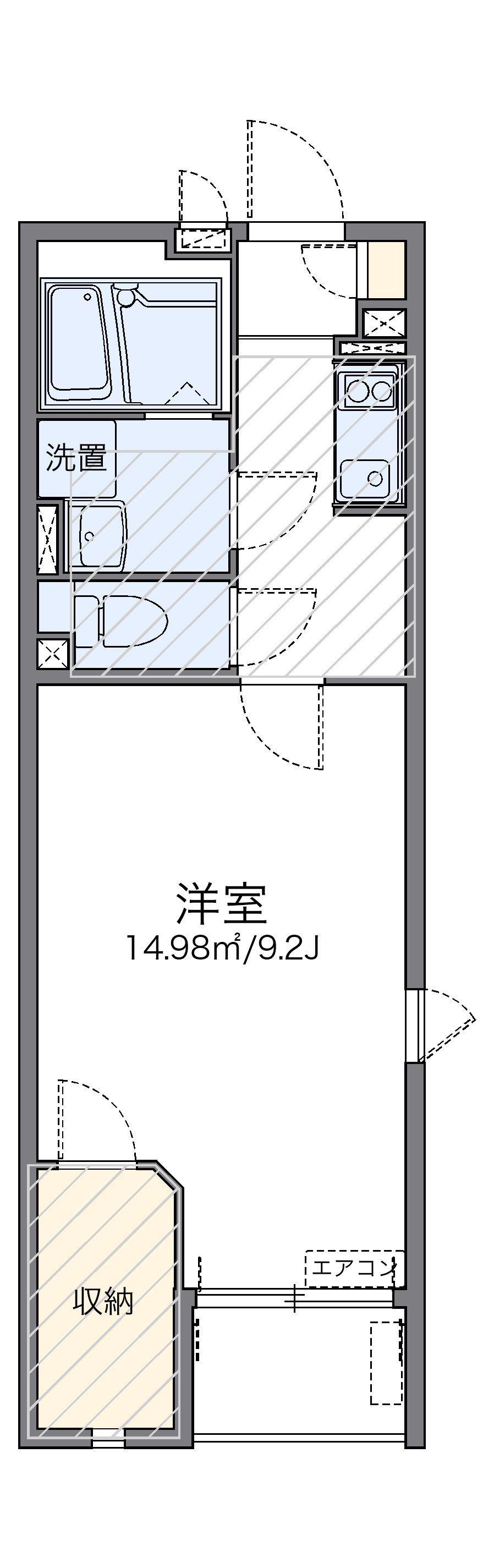 レオネクスト大町B(1K/1階)の間取り写真