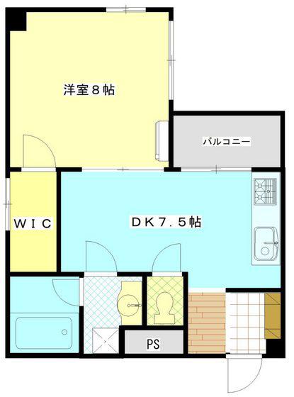 中山下赤松ビル(1DK/5階)の間取り写真