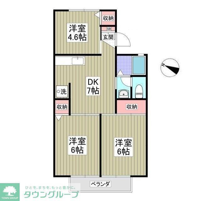 メゾンスバルIII(3SDK/1階)の間取り写真