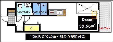 S-FORT鶴見町(ワンルーム/5階)の間取り写真