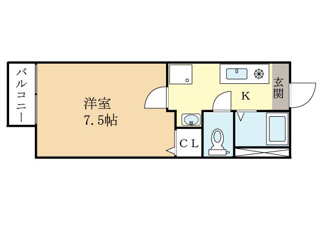 グローリィ・吉山(1K/1階)の間取り写真