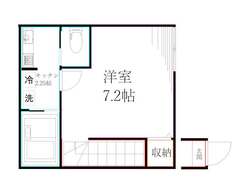 セレ下井草(1K/2階)の間取り写真