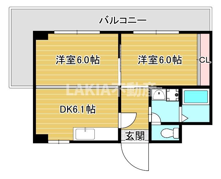 サンハイツ丸山(2LDK/3階)の間取り写真