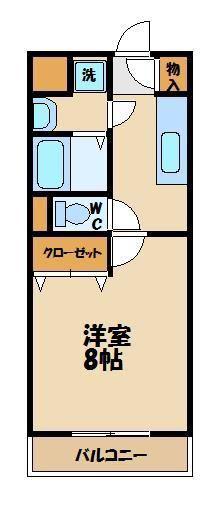 プリムラ(1K/1階)の間取り写真