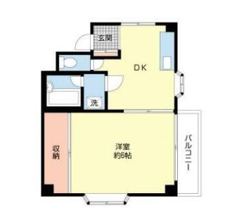 DSマンション(1DK/3階)の間取り写真