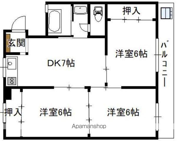 岡本ハイツ(3DK/4階)の間取り写真