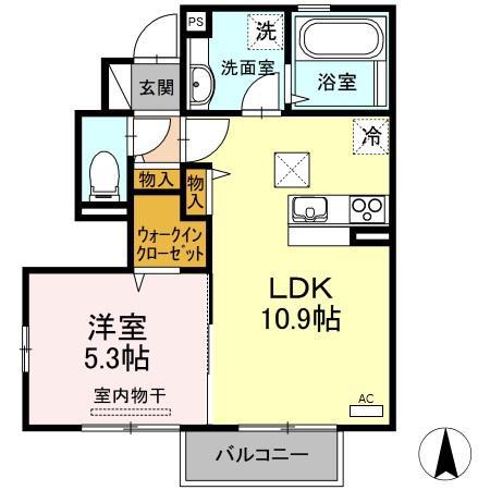 CLIE(1LDK/1階)の間取り写真