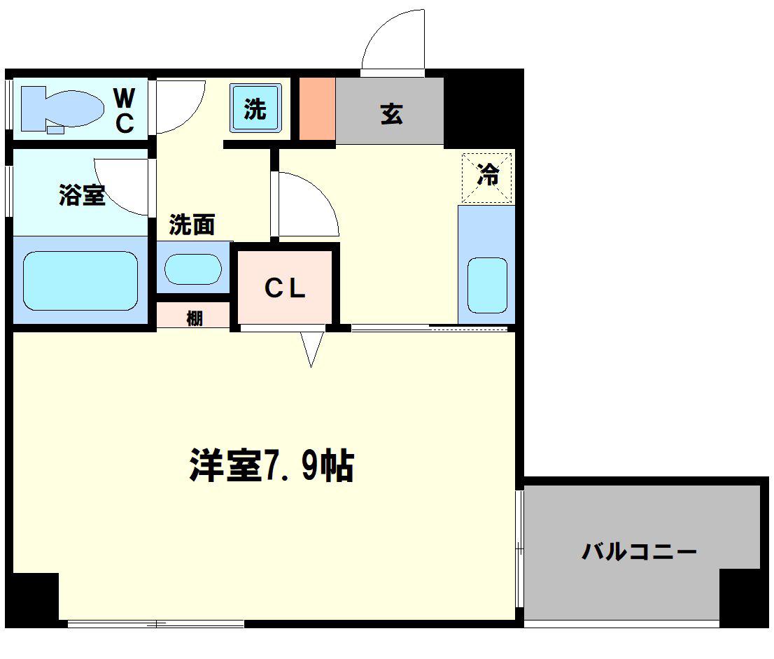 F.CROSS EBISU(1K/8階)の間取り写真