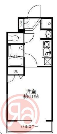 スワンズシティ大阪ウエスト(1K/6階)の間取り写真