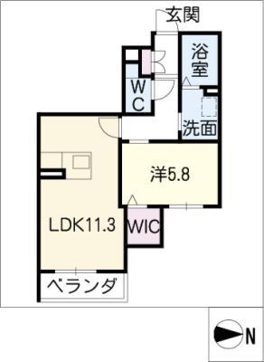 ベレオ月見坂(1LDK/2階)の間取り写真