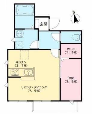 エクセルコート(1LDK/2階)の間取り写真