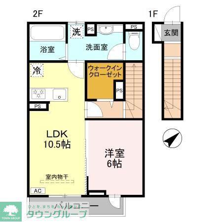シグマRESIDENCE歌川町 B棟(1LDK/2階)の間取り写真