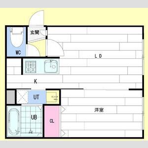 ベルメゾン北20(1LDK/4階)の間取り写真