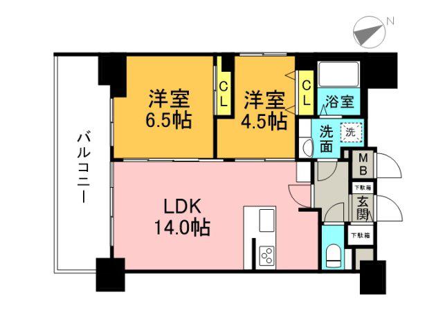 S-RESIDENCE鶴見町ALTANO(2LDK/10階)の間取り写真