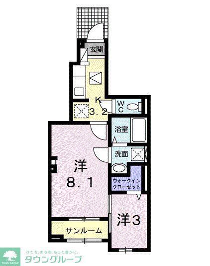サクセス ツリー II(2K/1階)の間取り写真